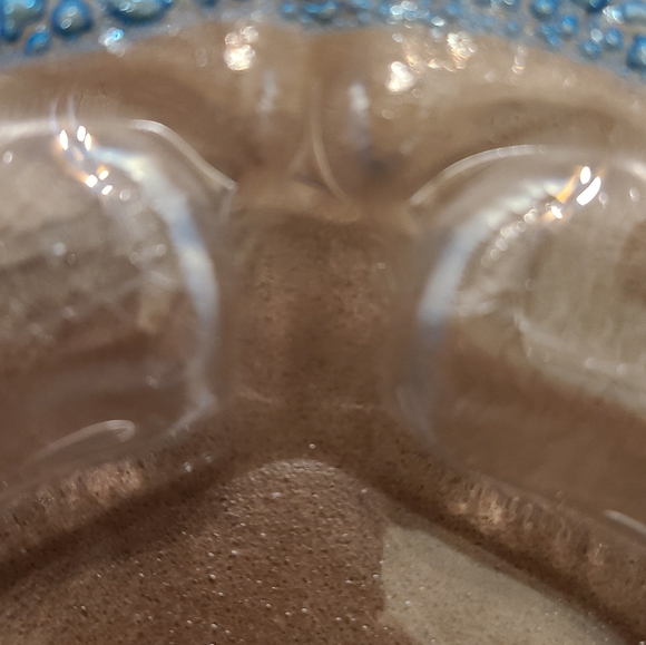 Rosh Hashanah Bubble Glass Pomegranate Bowl Plate Dish Handmade Blue - Picture 6 of 9